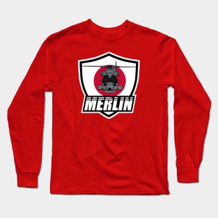 Japanese Merlin Helicopter Patch Long Sleeve T-Shirt